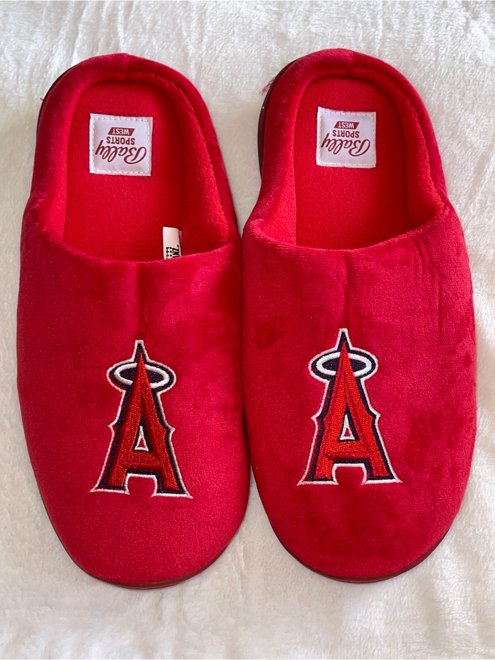 New Mens Bally Sports West Los Angeles Angels MLB Baseball Team Slippers